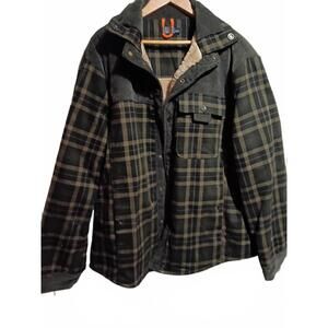 Men's Plaid Jacket with Sherpa Lining, Size XL